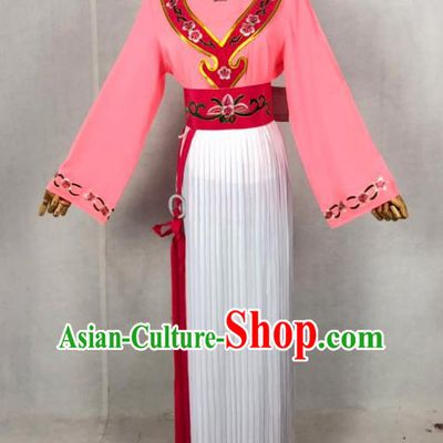 Chinese Traditional Peking Opera Servant Girl Pink Dress Ancient Maidservant Costume for Women