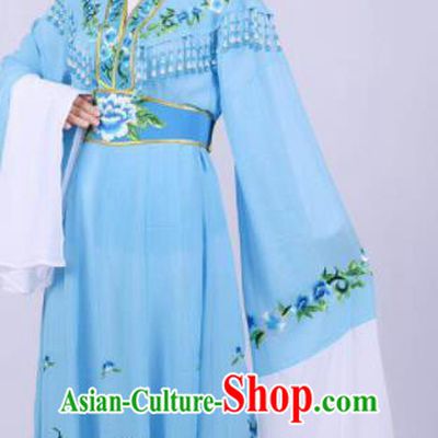 Chinese Traditional Peking Opera Actress Rich Lady Blue Dress Ancient Royal Princess Costume for Women
