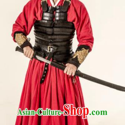 Asian Chinese Song Dynasty Imperial Bodyguard Body Armor Clothing Traditional Ancient Swordsman Costumes for Men