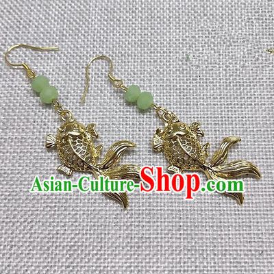Chinese Traditional Hanfu Goldfish Earrings Ancient Princess Ear Accessories for Women