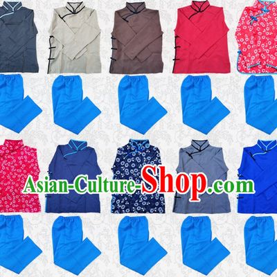 Traditional Chinese Minguo Period Poor People Costume Farmer Costumes Chinese Civilian Costumes for Women