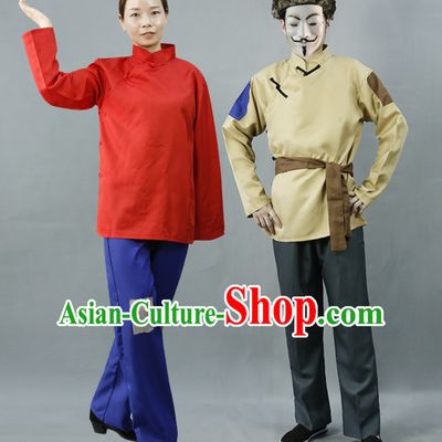 Traditional Chinese Poor People Clothes Costume Farmer Costumes Chinese Civilian Costumes for Men and Women