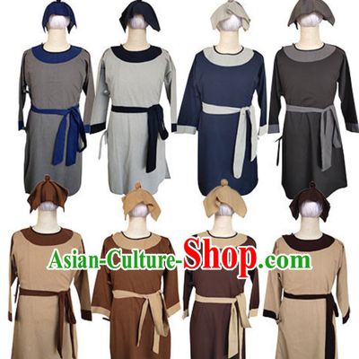 Ancient Chinese Male Servant Costumes Poor People Clothes Costume Farmer Costumes Chinese Civilian Costumes for Men