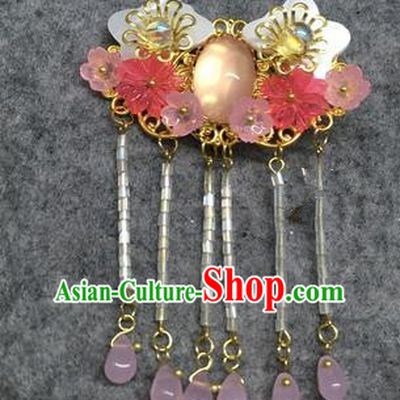 Chinese Traditional Hanfu Pendant Accessories Pink Plum Brooch Ancient Qing Dynasty Queen Breastpin for Women