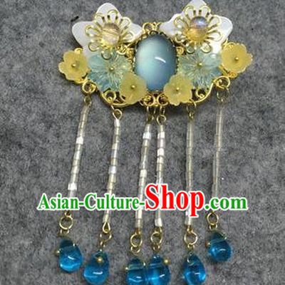 Chinese Traditional Hanfu Pendant Accessories Yellow Plum Brooch Ancient Qing Dynasty Queen Breastpin for Women
