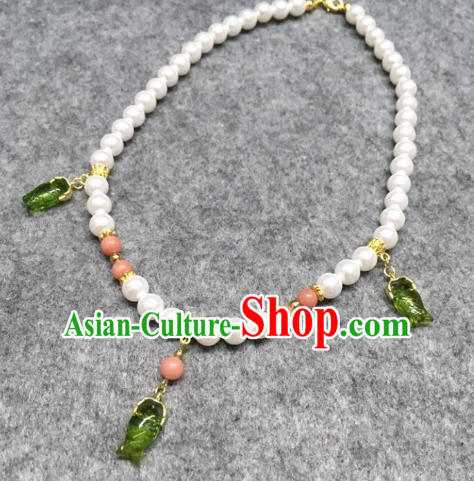 Chinese Traditional Hanfu Green Fish Necklace Accessories Ancient Princess Necklet for Women Chinese Traditional Hanfu Green Fish Necklace Accessories Ancient Princess Necklet for Women
