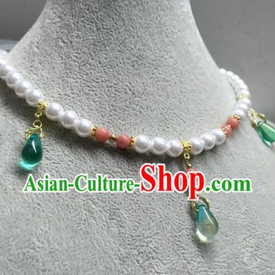 Chinese Traditional Hanfu Beads Necklace Accessories Ancient Princess Necklet for Women