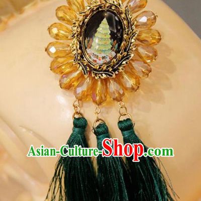 Handmade Gothic Christmas Tree Brooch Accessories Halloween Fancy Ball Cosplay Breastpin for Women