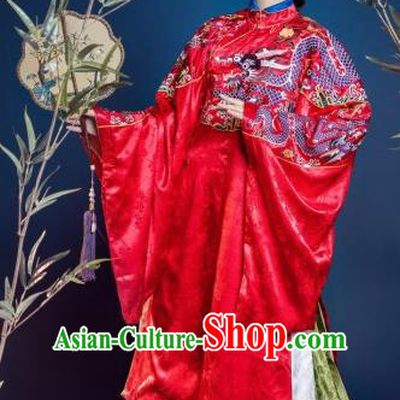 Traditional Chinese Ming Dynasty Court Countess Red Hanfu Dress Ancient Imperial Empress Wedding Costumes for Women