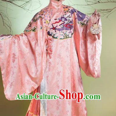 Traditional Chinese Ming Dynasty Imperial Concubine Pink Hanfu Dress Ancient Court Countess Costumes for Women