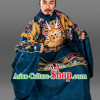 Asian Chinese Ming Dynasty Emperor Imperial Robe Traditional Ancient Court Monarch Costumes for Men