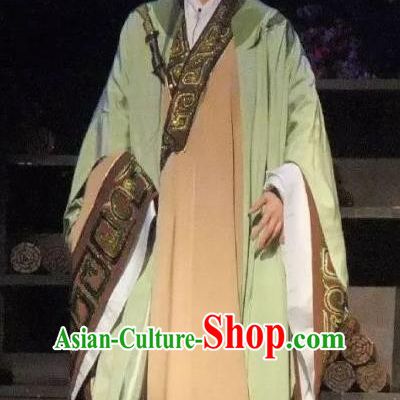Chinese Ancient Warring States Period Minister Han Fei Green Hanfu Clothing Philosopher Han Feizi Hanfu Costumes Complete Set