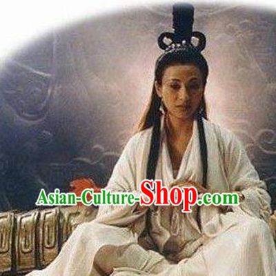 Chinese Ancient Mythology Mother Goddess Nvwa White Costumes Complete Set