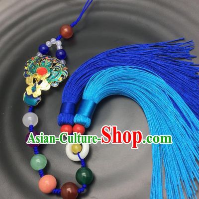 Chinese Traditional Hanfu Court Cloisonne Breastpin Accessories Ancient Qing Dynasty Imperial Consort Brooch Pendant for Women