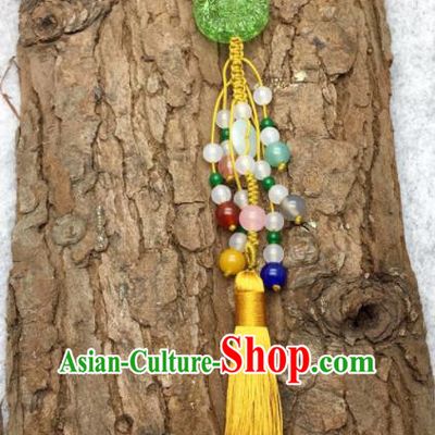 Chinese Traditional Hanfu Court Tassel Accessories Ancient Qing Dynasty Imperial Consort Brooch Pendant for Women