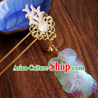 Chinese Ancient Song Dynasty Princess Antler Tassel Hairpins Traditional Hanfu Court Hair Accessories for Women