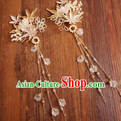 Chinese Ancient Ming Dynasty Princess Maple Leaf Hair Claw Hairpins Traditional Hanfu Court Hair Accessories for Women