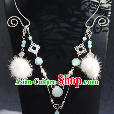 Chinese Traditional Hanfu Jewelry Accessories Ancient Ming Dynasty Princess Necklace for Women