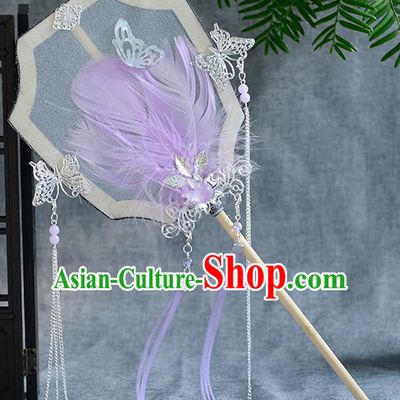 Chinese Traditional Hanfu Court Fans Ancient Ming Dynasty Princess Wedding Palace Fan for Women