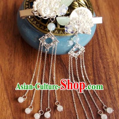 Chinese Ancient Song Dynasty Princess Pine Shell Tassel Hair Claws Hairpins Traditional Hanfu Court Hair Accessories for Women