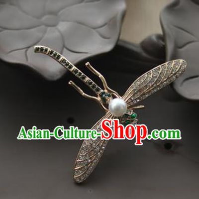 Chinese Traditional Hanfu Dragonfly Brooch Pendant Ancient Cheongsam Breastpin Accessories for Women