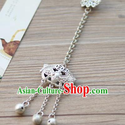 Chinese Traditional Hanfu Longevity Lock Brooch Pendant Ancient Cheongsam Breastpin Accessories for Women