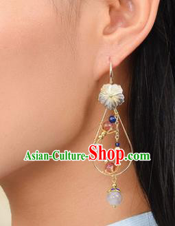 Chinese Traditional Hanfu Court Ear Accessories Ancient Princess Tassel Earrings for Women