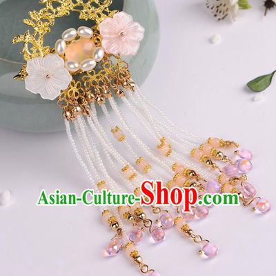Chinese Ancient Tang Dynasty Princess Pearls Hair Claw Hairpins Traditional Hanfu Court Hair Accessories for Women