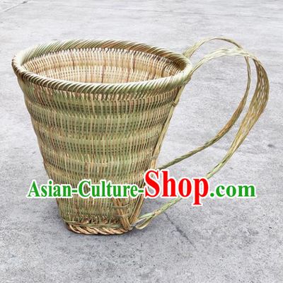 Chinese Traditional Bamboo Ware Handmade Bamboo Weaving Pack Basket