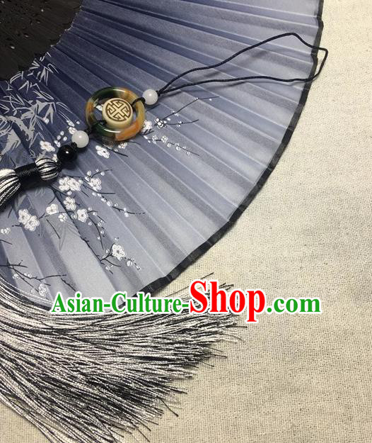 Traditional Chinese Hanfu Jade Ring Waist Accessories Ancient Swordsman Grey Tassel Pendant Traditional Chinese Hanfu Jade Ring Waist Accessories Ancient Swordsman Grey Tassel Pendant