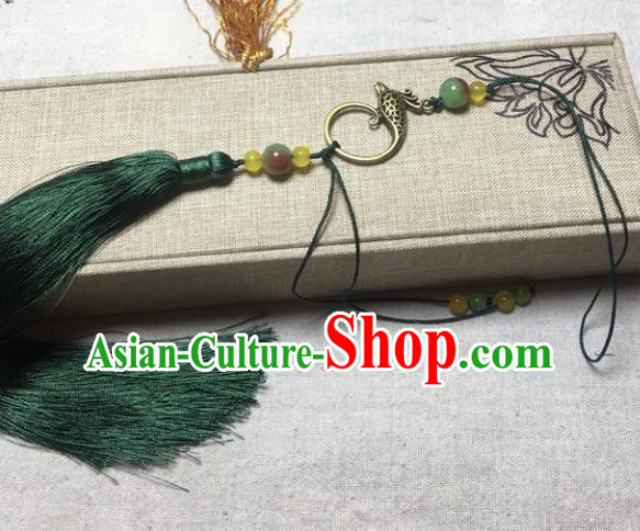 Chinese Traditional Handmade Belt Atrovirens Tassel Pendant Ancient Swordsman Waist Accessories Chinese Traditional Handmade Belt Atrovirens Tassel Pendant Ancient Swordsman Waist Accessories