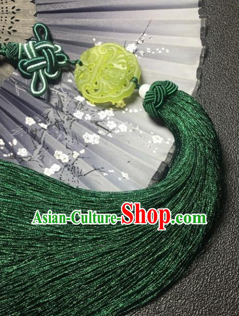 Traditional Chinese Hanfu Jade Carving Waist Accessories Ancient Swordsman Atrovirens Tassel Pendant Traditional Chinese Hanfu Jade Carving Waist Accessories Ancient Swordsman Atrovirens Tassel Pendant
