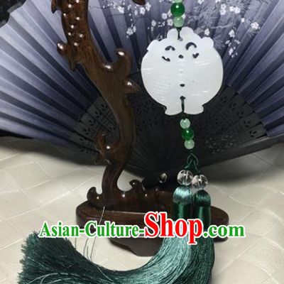 Traditional Chinese Hanfu White Jade Fish Waist Accessories Ancient Swordsman Tassel Pendant