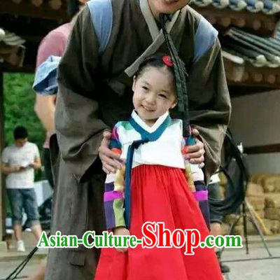 Traditional Korean Civilian Hanbok Clothing Asian Korea Ancient Apparel Costume and Hat for Men