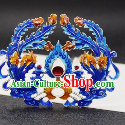 Chinese Ancient Qing Dynasty Queen Cloisonne Phoenix Hairpins Traditional Hanfu Court Hair Accessories for Women