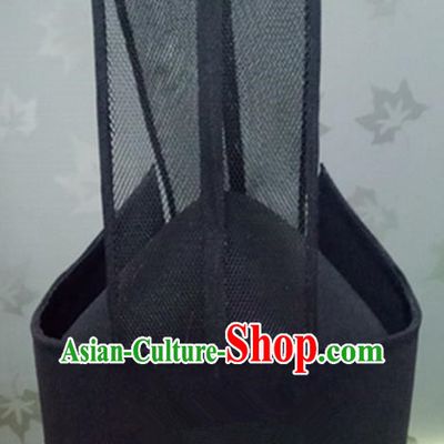 Chinese Traditional Handmade Han Dynasty Officer Black Hat Ancient Drama Government Headwear for Men