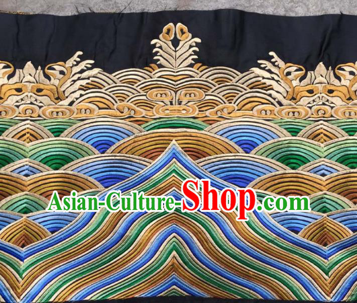 Chinese Traditional Embroidery Cloth Accessories National Embroidered Waves Dress Patch Chinese Traditional Embroidery Cloth Accessories National Embroidered Waves Dress Patch