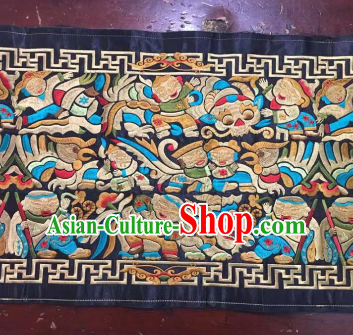 Chinese Traditional Embroidery Cloth Accessories National Embroidered Character Dress Patch Chinese Traditional Embroidery Cloth Accessories National Embroidered Character Dress Patch