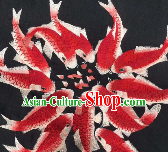 Chinese Traditional Embroidery Cloth Accessories National Embroidered Fishes Dress Patch Chinese Traditional Embroidery Cloth Accessories National Embroidered Fishes Dress Patch