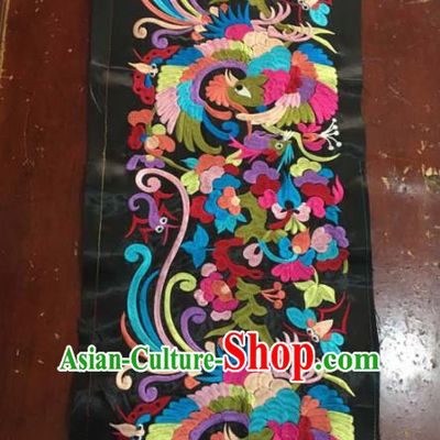 Chinese Traditional Embroidery Cloth Accessories National Embroidered Phoenix Peony Dress Patch
