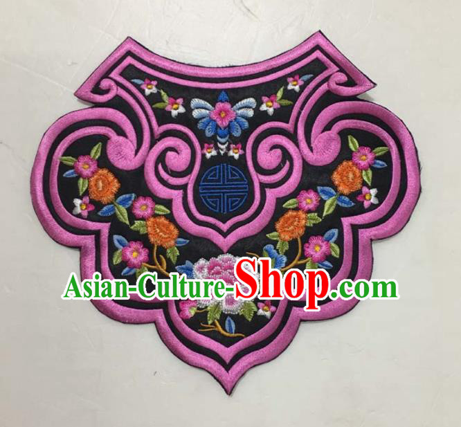 Chinese Traditional Embroidery Shoulder Accessories National Rosy Embroidered Peony Patch Chinese Traditional Embroidery Shoulder Accessories National Rosy Embroidered Peony Patch