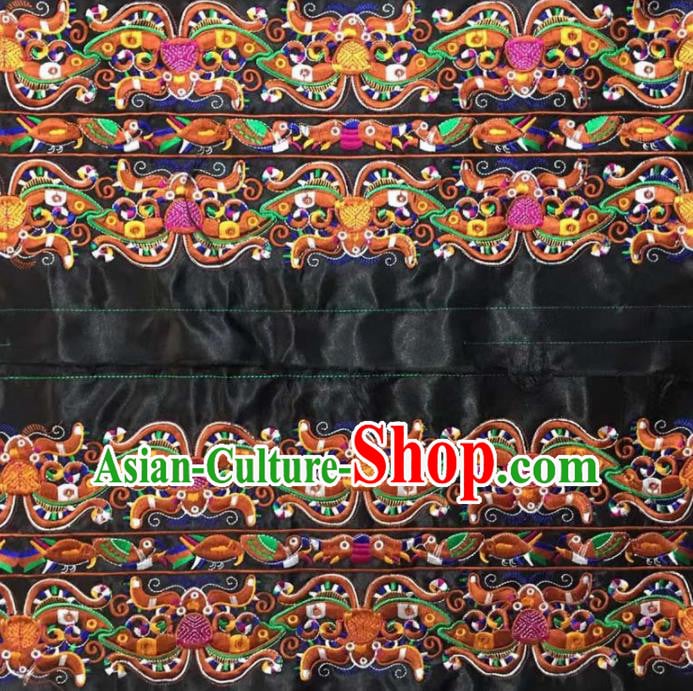 Chinese Traditional Embroidery Cloth Accessories National Embroidered Butterfly Black Dress Patch Chinese Traditional Embroidery Cloth Accessories National Embroidered Butterfly Black Dress Patch