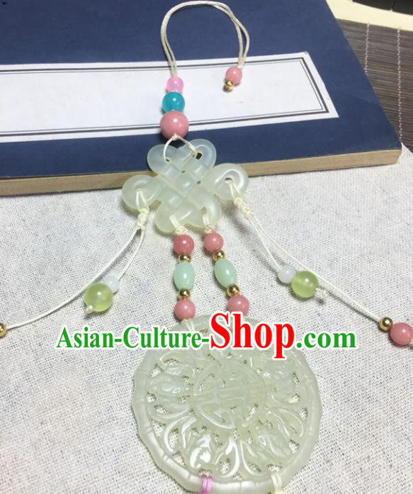 Traditional Chinese Hanfu Jade Carving Waist Accessories Palace Tassel Pendant Ancient Swordsman Brooch Traditional Chinese Hanfu Jade Carving Waist Accessories Palace Tassel Pendant Ancient Swordsman Brooch