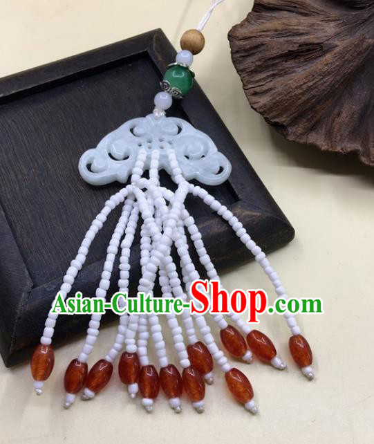 Chinese Traditional Handmade Jade Brooch Tassel Pendant Ancient Princess Waist Accessories Chinese Traditional Handmade Jade Brooch Tassel Pendant Ancient Princess Waist Accessories