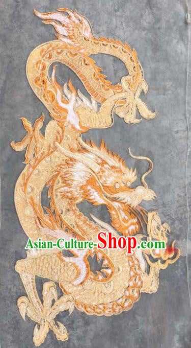 Chinese Traditional Embroidery Cloth Accessories National Embroidered Yellow Dragon Dress Patch Chinese Traditional Embroidery Cloth Accessories National Embroidered Yellow Dragon Dress Patch