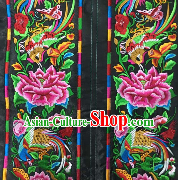 Chinese Traditional Embroidery Cloth Accessories National Embroidered Peony Dress Patch Chinese Traditional Embroidery Cloth Accessories National Embroidered Peony Dress Patch
