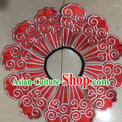 Chinese Traditional Embroidery Shoulder Accessories National Red Embroidered Cloud Patch