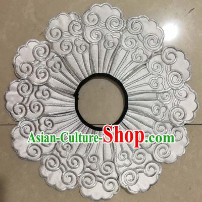Chinese Traditional Embroidery Shoulder Accessories National White Embroidered Cloud Patch