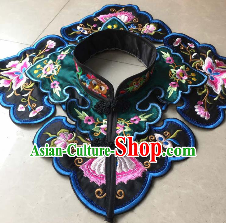 Chinese Traditional Embroidery Butterfly Black Shoulder Accessories National Embroidered Cloud Patch