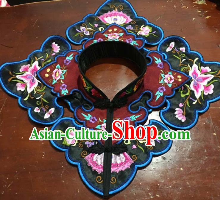 Chinese Traditional Embroidery Butterfly Black Shoulder Accessories National Embroidered Cloud Patch